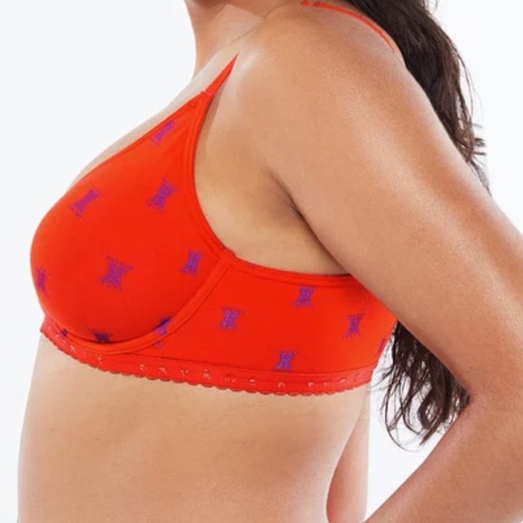 🆕SAVAGE X FENTY Orange Cotton Jersey Unlined Bra - Size: 34C - Picture 3 of 10